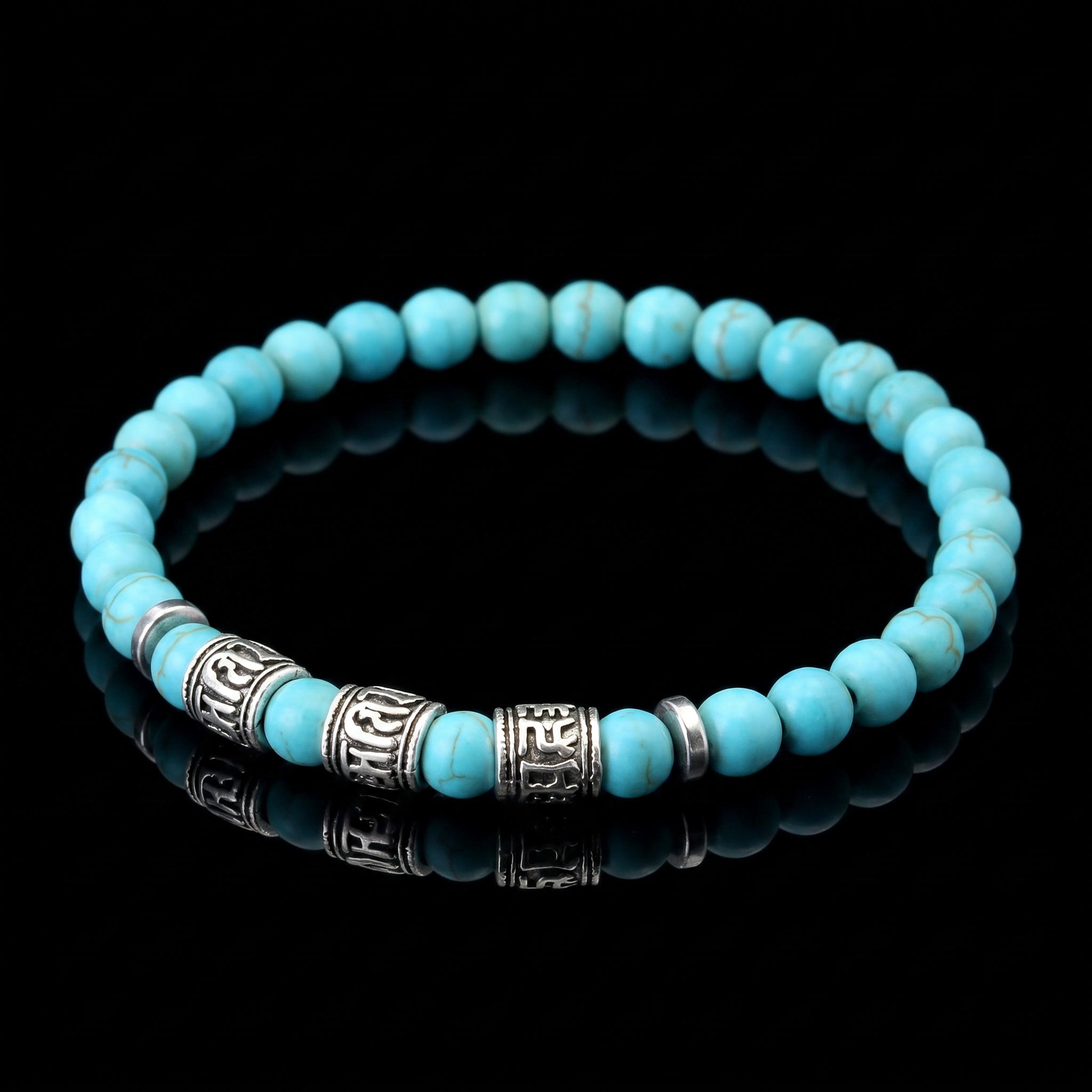 Tibetan Gemstone Power Bracelet in onyx