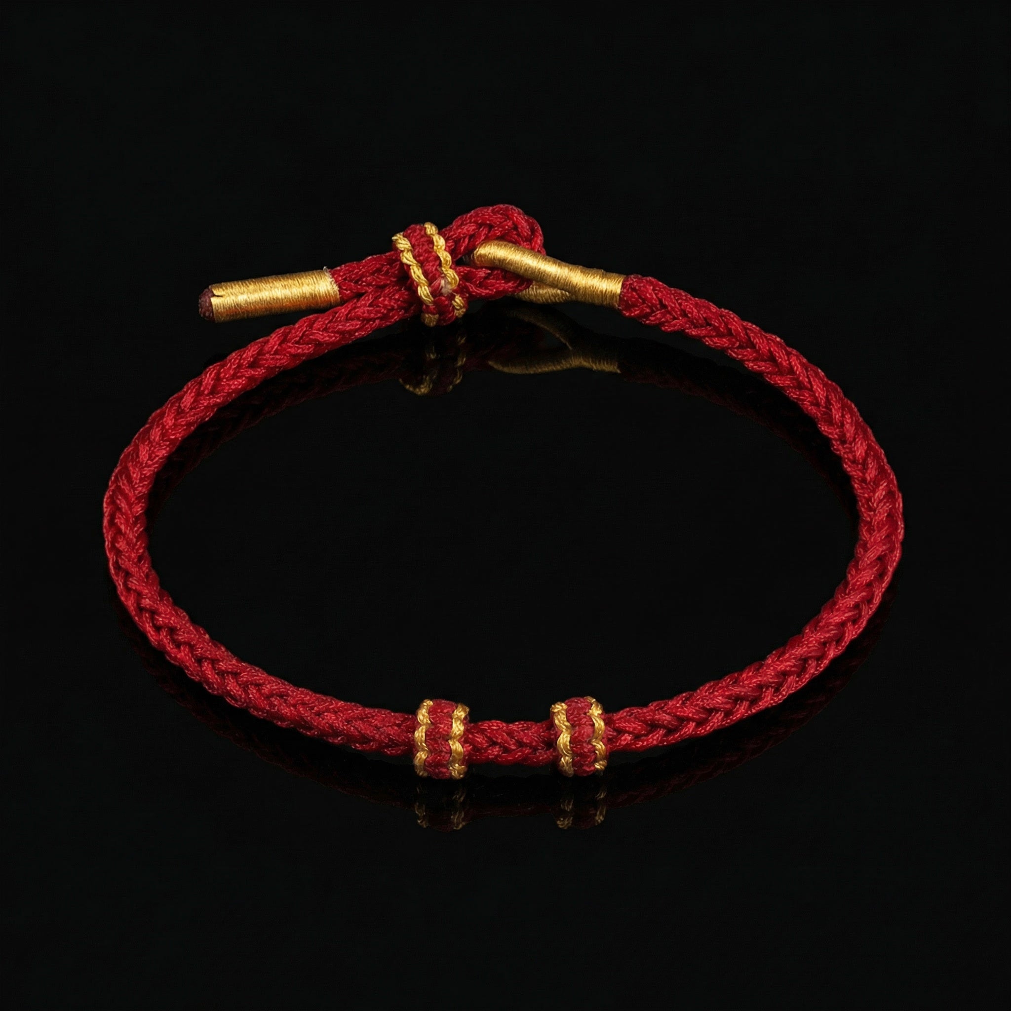 Tibetan Luck Bracelet No. 7 in dark red